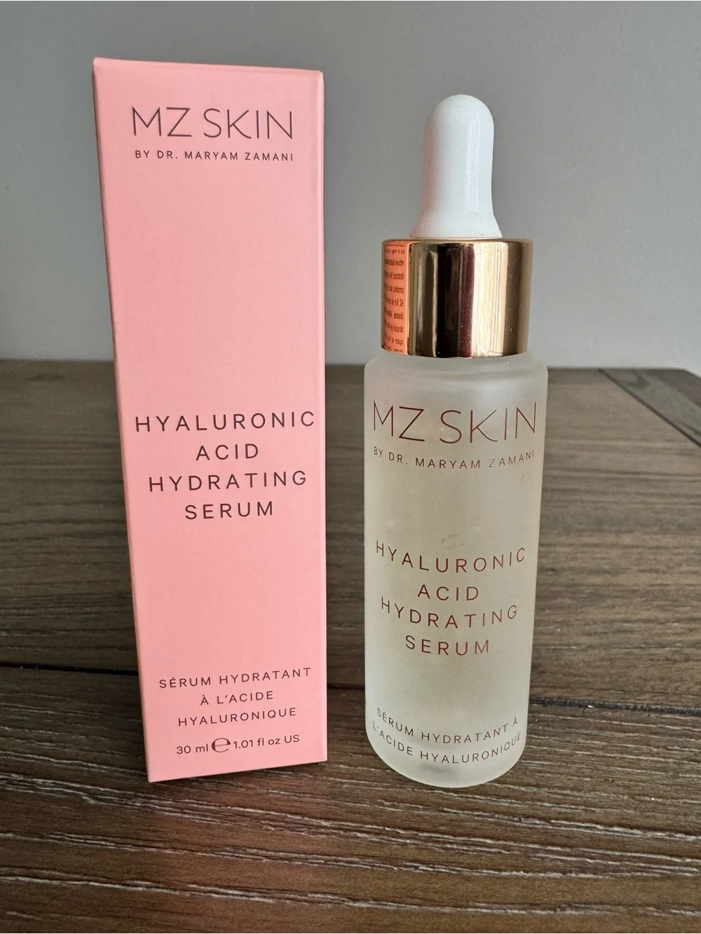 MZ SKIN Hyaluronic Acid Hydrating Serum — Pink & Gold
